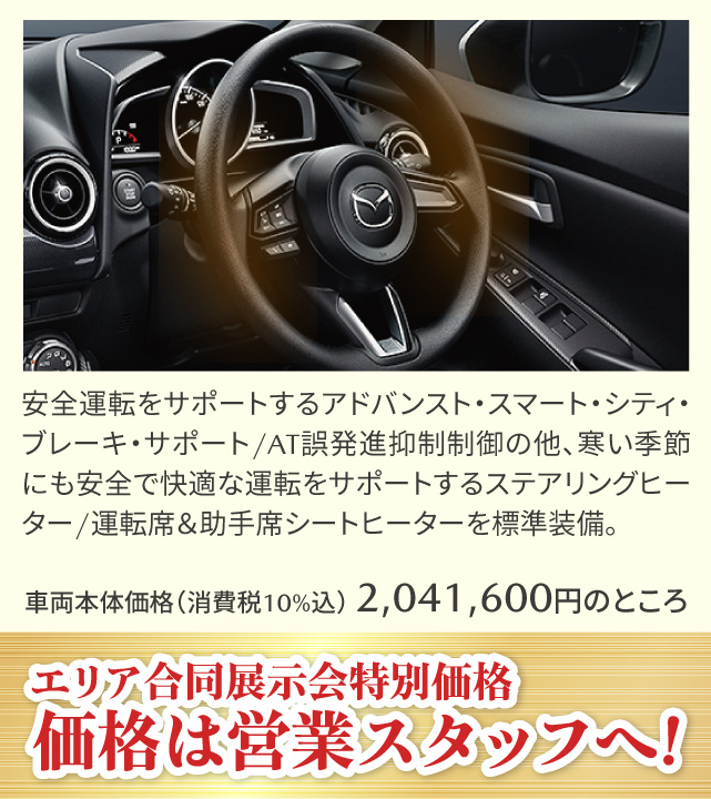 安全運転をサポートするアドバンスト・スマート・シティ・ブレーキ・サポート/AT誤発進抑制制御の他、寒い季節にも安全で快適な運転をサポートするステアリングヒーター/運転席＆助手席シートヒーターを標準装備。