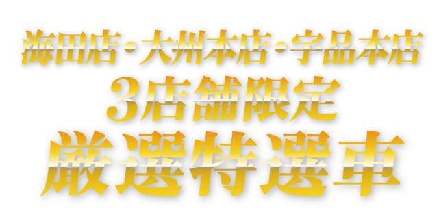 海田店・大州本店・宇品本店3店舗限定厳選特選車
